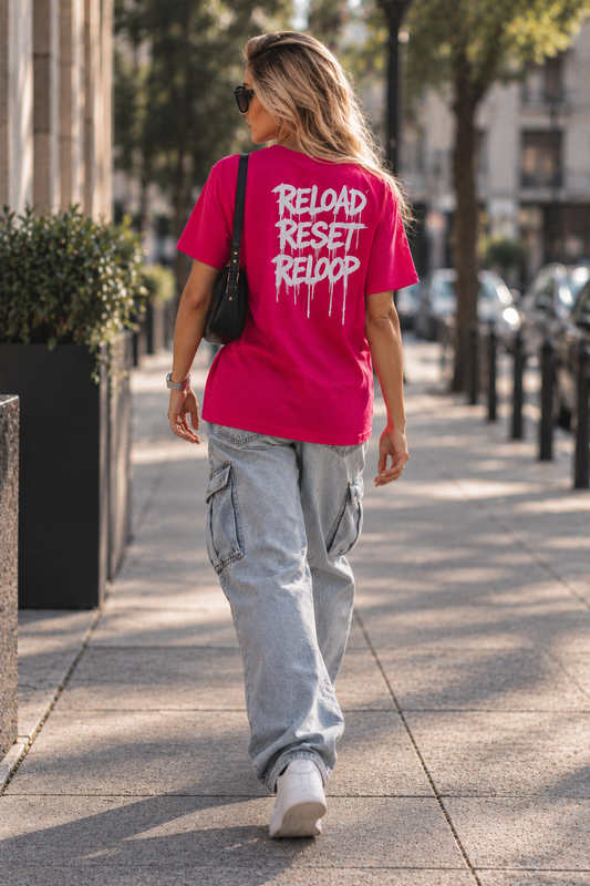 T-shirt Streetwear RW Couleur Fuchsia - Reload Reset Reloop.
