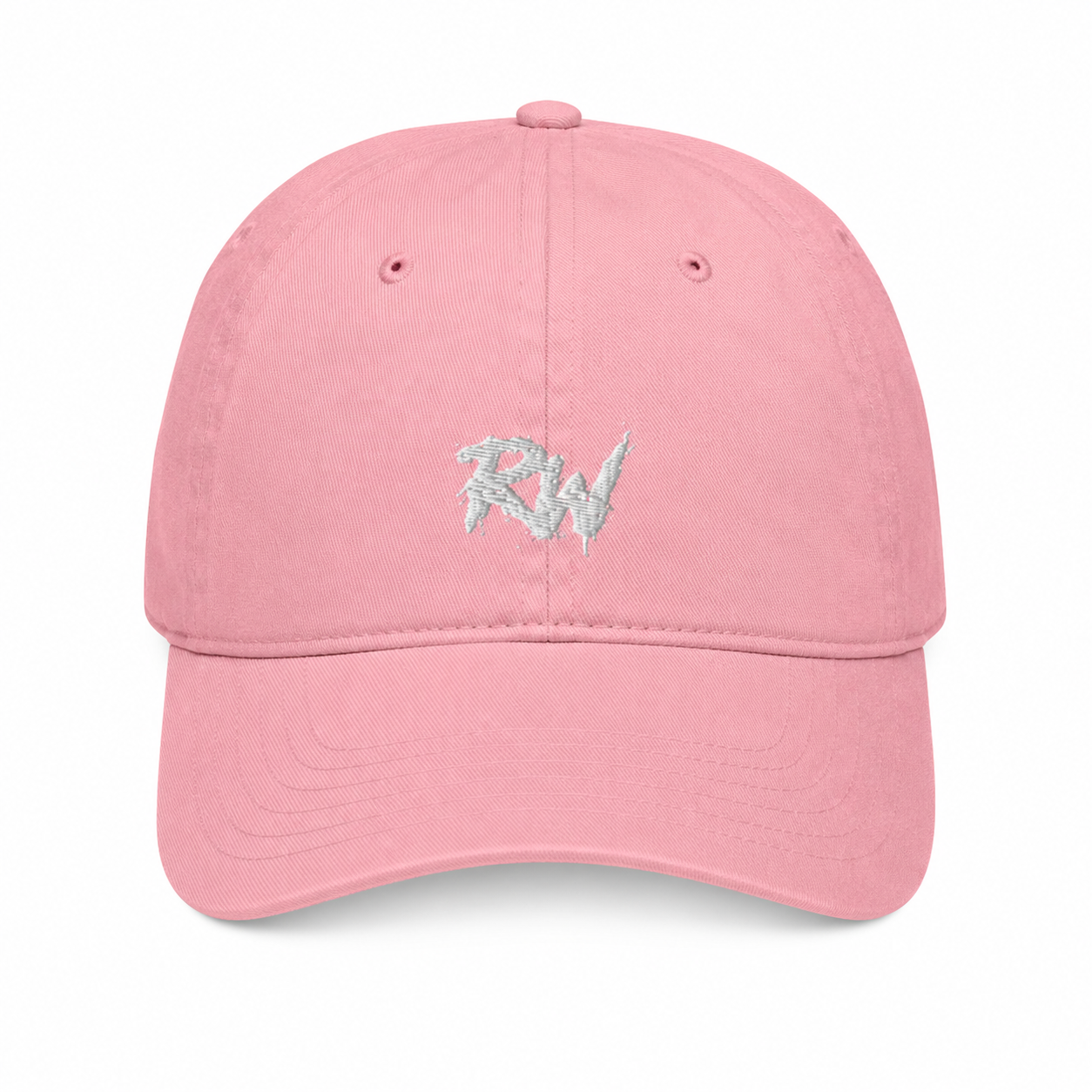 Casquette RW Rose - Logo Brodé Premium ReloopWear.  Fabrication à la demande. Livraison estimée 7 à 10 jours.