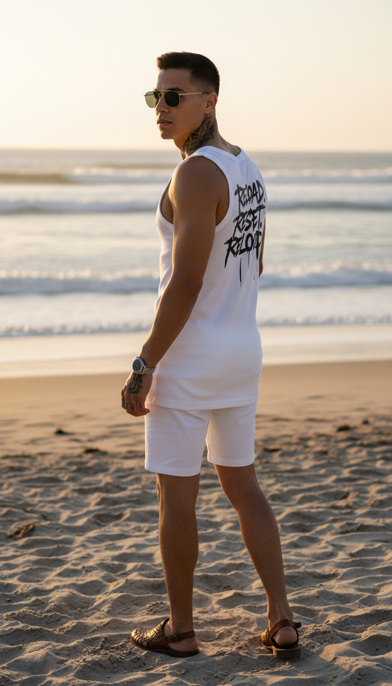 Débardeur RW minimaliste - Logo RW Brodé Design Streetwear En Précommande - Livraison sous 20 jours ouvrés.