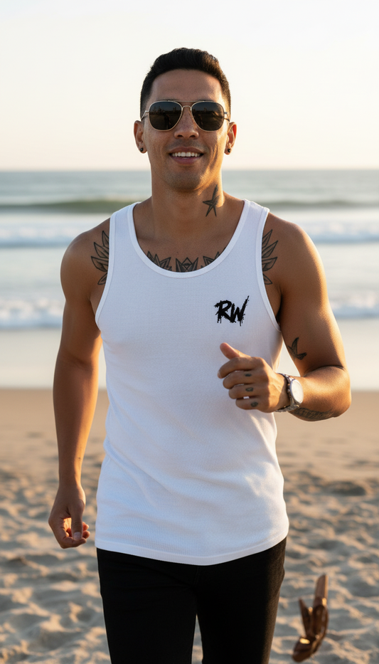 Débardeur RW minimaliste - Logo RW Brodé Design Streetwear En Précommande - Livraison sous 20 jours ouvrés.